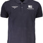 Blue Cotton Men Polo Shirt