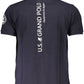 Blue Cotton Men Polo Shirt