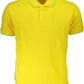 Yellow Cotton Men Polo Shirt