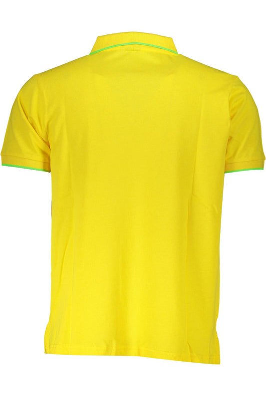 Yellow Cotton Men Polo Shirt