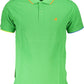 Green Cotton Men Polo Shirt