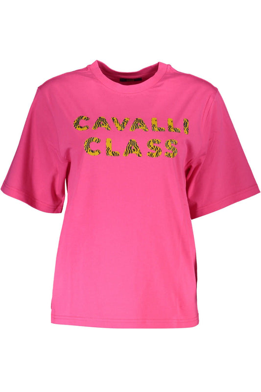 Pink Cotton Women T-Shirt