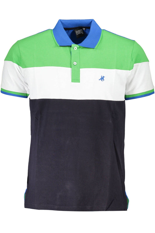 Green Cotton Men Polo Shirt