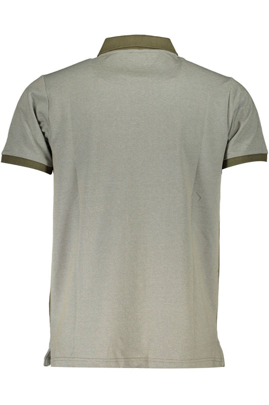Green Cotton Men Polo Shirt