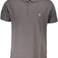 Gray Cotton Men Polo Shirt