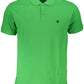 Green Cotton Men Polo Shirt