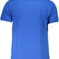 Blue Cotton Men Polo Shirt