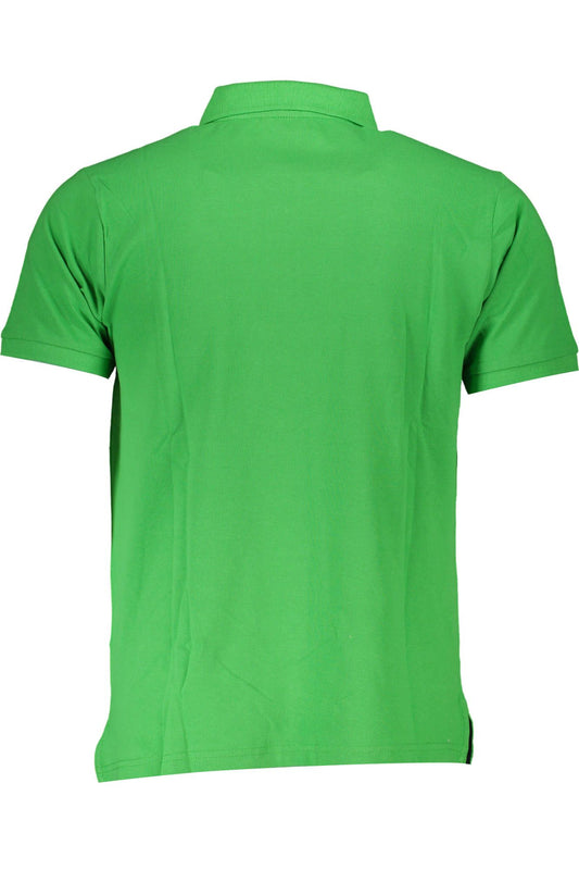 Green Cotton Men Polo Shirt