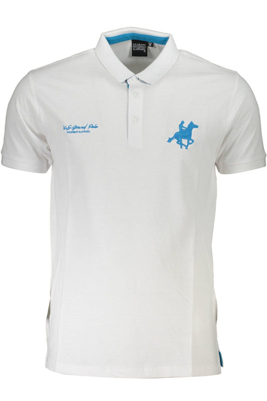 White Cotton Men Polo Shirt