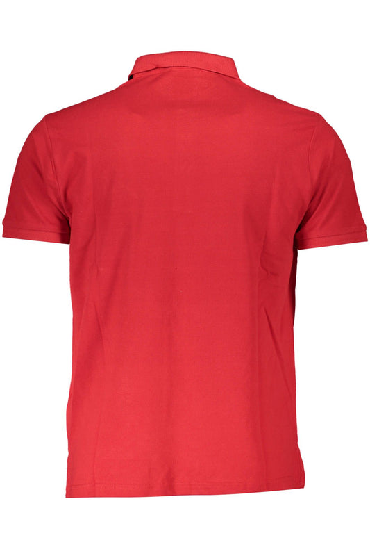 Red Cotton Men Polo Shirt