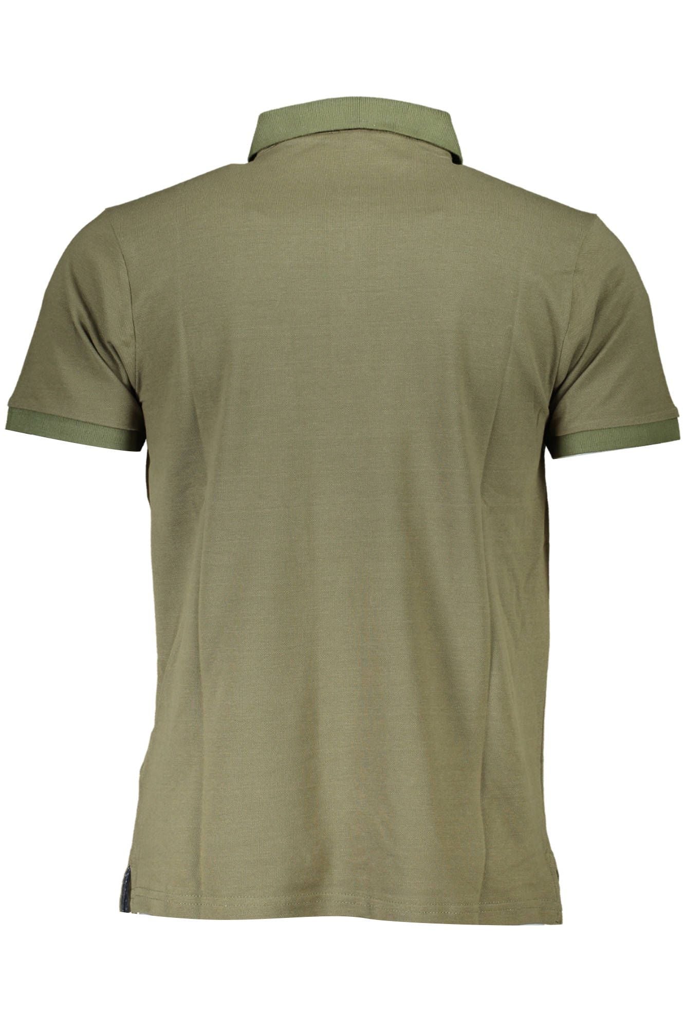 Green Cotton Men Polo Shirt