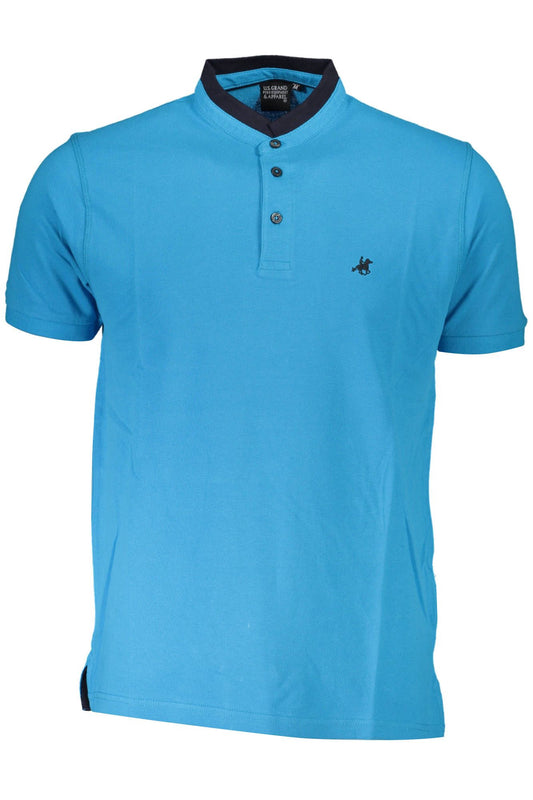 Light Blue Cotton Men T-Shirt