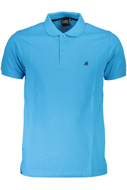 Light Blue Cotton Men Polo Shirt