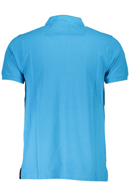 Light Blue Cotton Men Polo Shirt