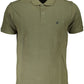 Green Cotton Men Polo Shirt