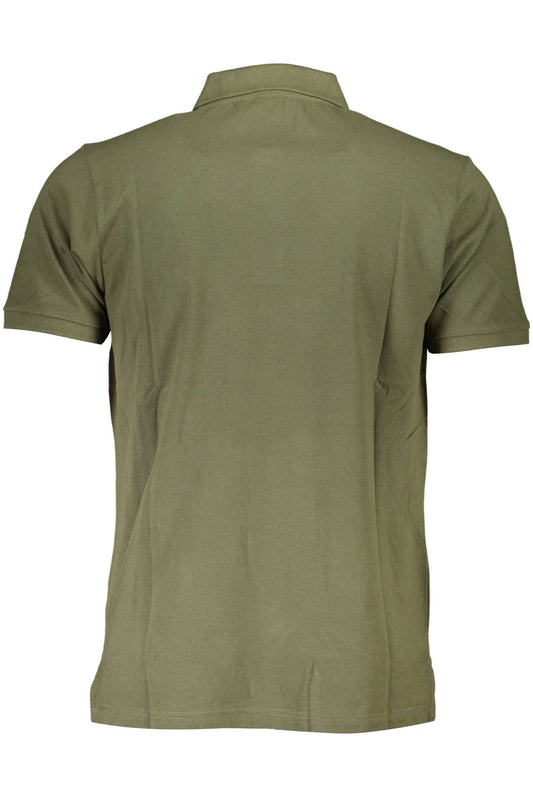 Green Cotton Men Polo Shirt