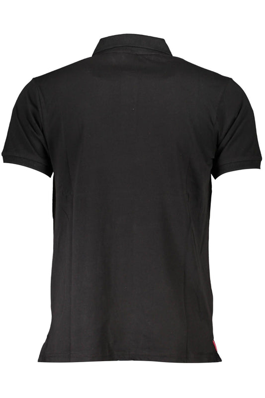 Black Cotton Men Polo