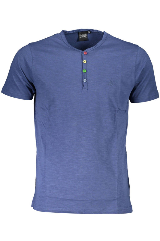 Blue Cotton Men T-Shirt
