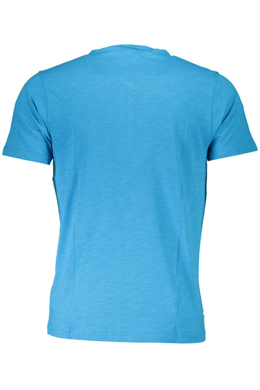 Light Blue Cotton Men T-Shirt