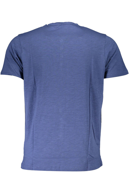 Blue Cotton Men T-Shirt