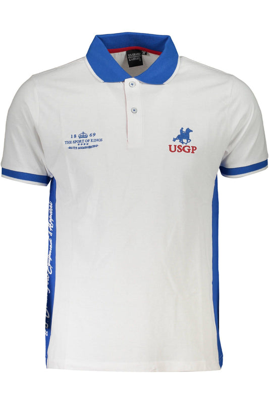 White Cotton Men Polo Shirt
