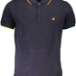 Blue Cotton Men Polo