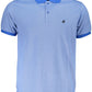 Blue Cotton Men Polo Shirt