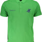 Green Cotton Men Polo Shirt
