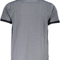 Blue Cotton Men Polo Shirt