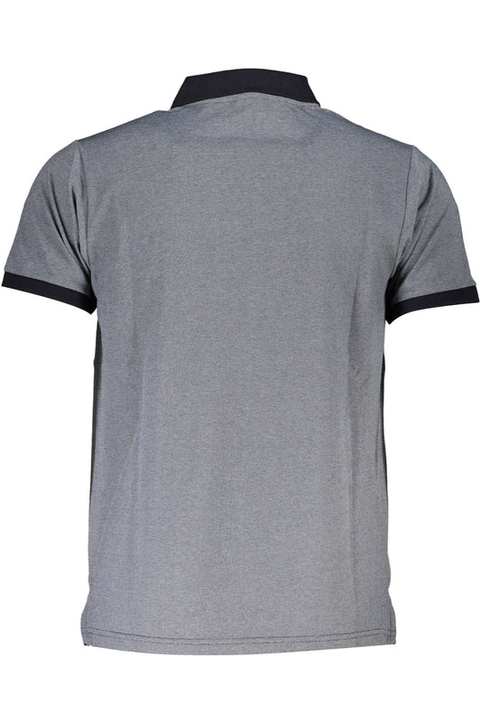 Blue Cotton Men Polo Shirt