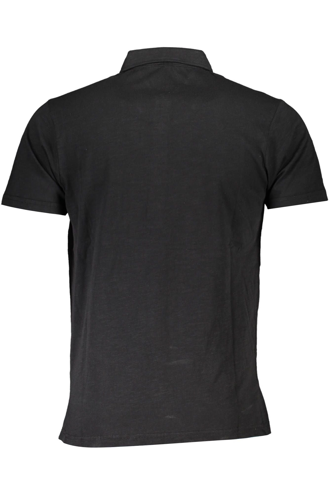 Black Cotton Men Polo Shirt