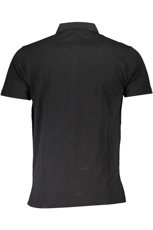 Black Cotton Men Polo Shirt