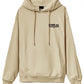 Chic Beige Cotton Hoodie with Bold Graphics