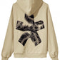Chic Beige Cotton Hoodie with Bold Graphics