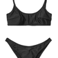 Sleek Black Nylon Bikini with Chic Logo Detail