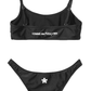 Sleek Black Nylon Bikini with Chic Logo Detail