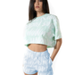 Elevate Your Summer Style with Chic Light Blue Cotton Shorts