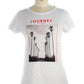 Chic White Graphic Tee with Stud Accents