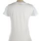 Chic White Graphic Tee with Stud Accents