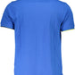 Blue Cotton Men Polo Shirt