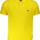 Yellow Cotton Men Polo Shirt