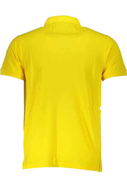 Yellow Cotton Men Polo Shirt