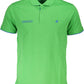 Green Cotton Men Polo Shirt