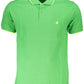 Green Cotton Men Polo Shirt