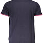 Blue Cotton Men Polo Shirt