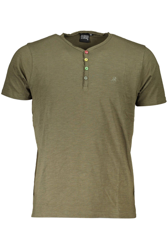 Green Cotton Men T-Shirt
