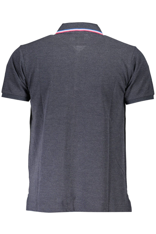 Blue Cotton Men Polo Shirt