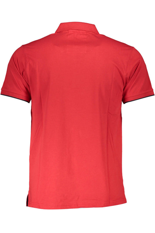 Red Cotton Men Polo Shirt