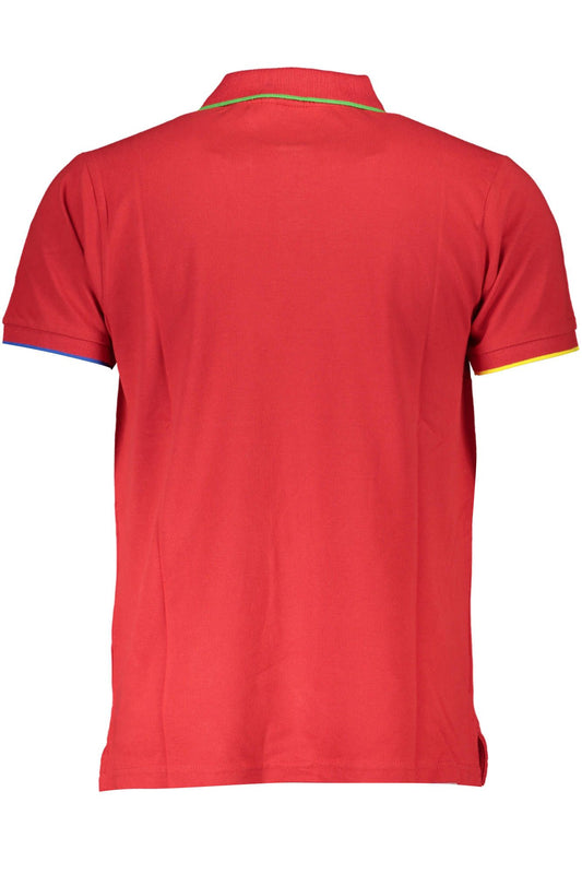 Red Cotton Men Polo Shirt