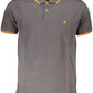 Gray Cotton Men Polo Shirt
